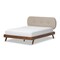 Baxton Studio Penelope Solid Walnut Wood Beige Upholstered Queen Size Platform Bed 131-7110 - alternate 5